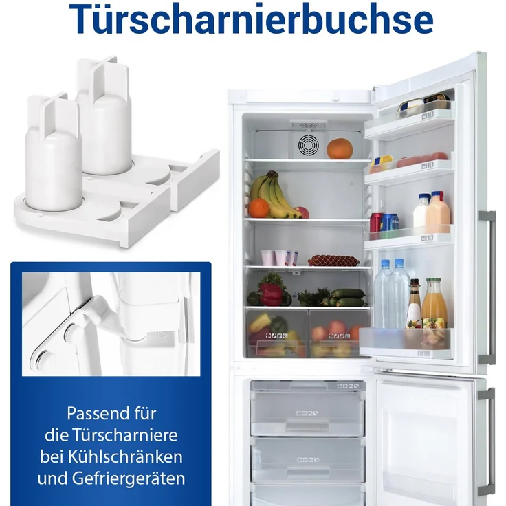 Vioks Montagezubehör Kühlschrank Türscharnierbuchse Ersatz für Bosch 00169301 (2 St), weiß für Kühlschrank Gefrierschrank – Bild 2
