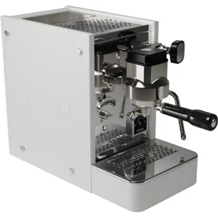 Stone LITE White Siebträgermaschine, Zweikreiser, 1,7 Liter Wassertank, Edelstahlkessel, weiß