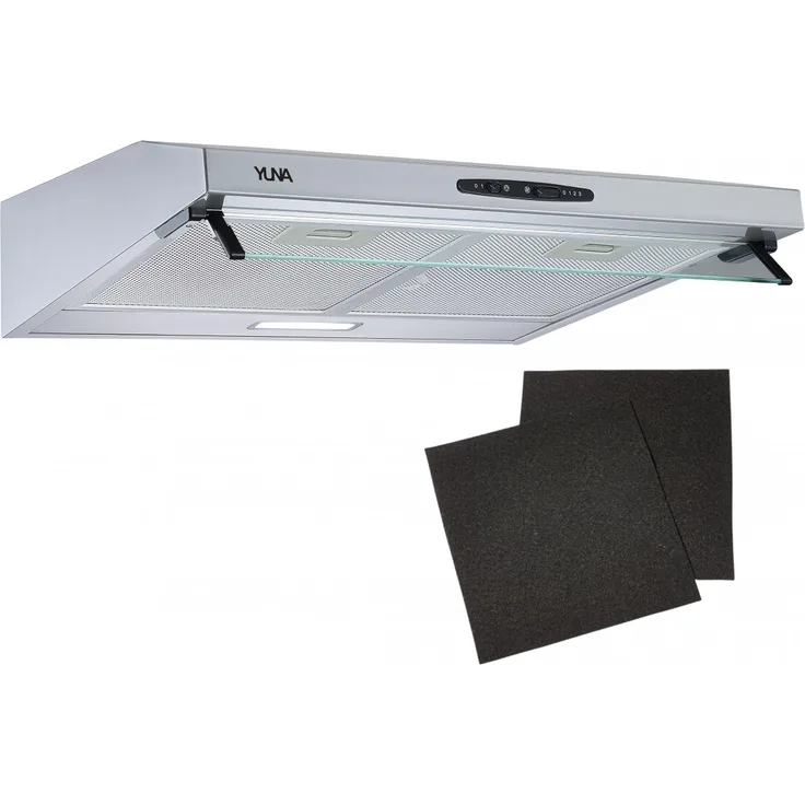 Yuna KUBH 60205 Dunstabzugshaube, inklusive Kohlefilter, Breite 60 cm, edelstahl