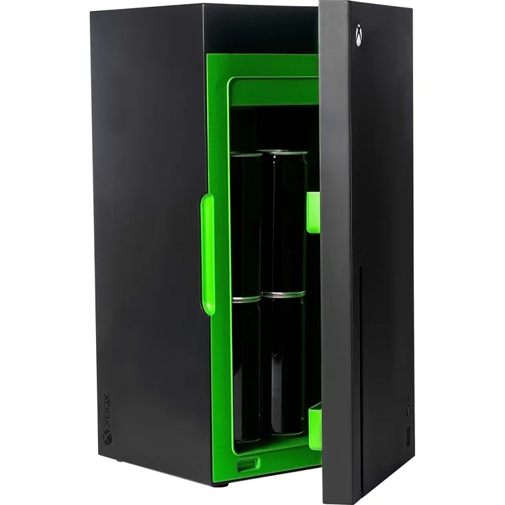 Ukonic XBox Series Mini Fridge Minikühlschrank, freistehend, schwarz grün, 10 Liter, Breite 23.2 cm