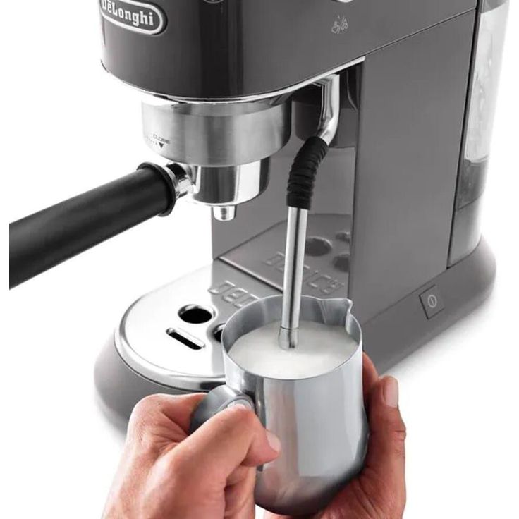De'Longhi Dedica Arte EC885.M Siebträger-Espressomaschine, 1300 Watt, 15 bar Milchschaumdüse, grau – Bild 2