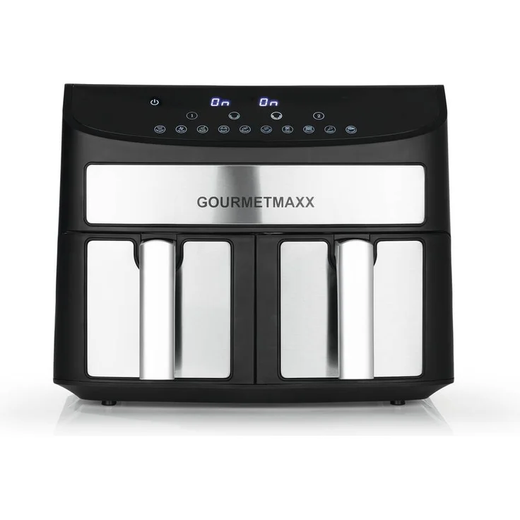 GOURMETmaxx Doppelkammer-Heißluftfritteuse 7 l max. 2400 Watt – Bild 1