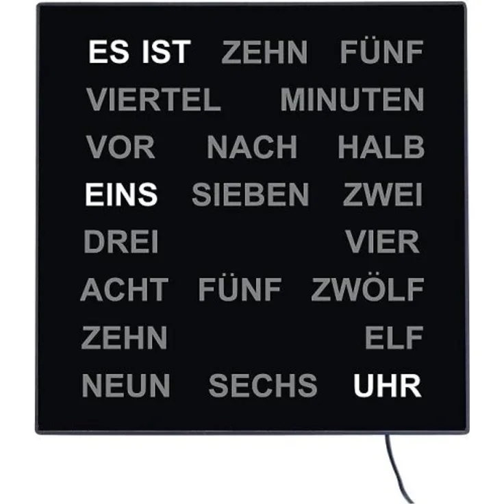 AMS 011235 Wand Tischuhr Wortuhr deutsch