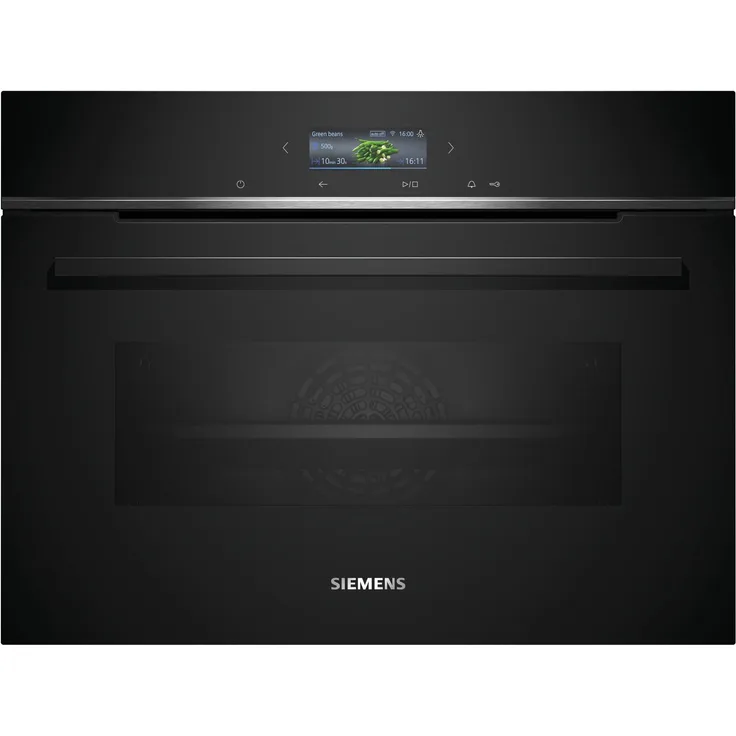 Siemens CB774G1B1 Einbaubackofen, iQ700, Einbaugerät, Garraum 47 l, Breite 60 cm, edelstahl, schwarz