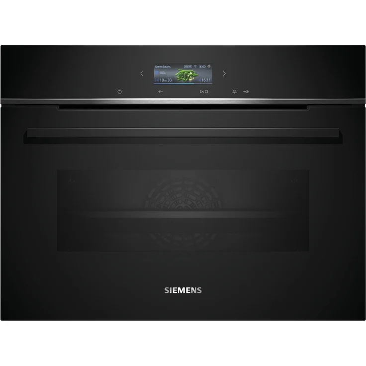 Siemens CB774G1B1 Einbaubackofen, iQ700, Einbaugerät, Garraum 47 l, Breite 60 cm, edelstahl, schwarz – Bild 1