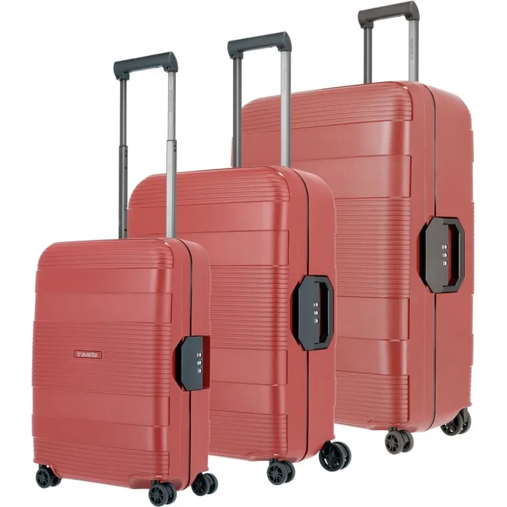 Travelite Korfu 4w L/M/S Rot Koffer-Set 3-teilig