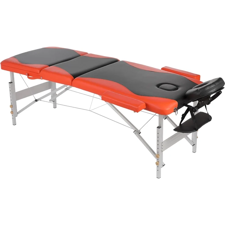 Aluminium 3 Zonen Massageliege Therapieliege Schwarz Orange + Tasche Liege – Bild 4