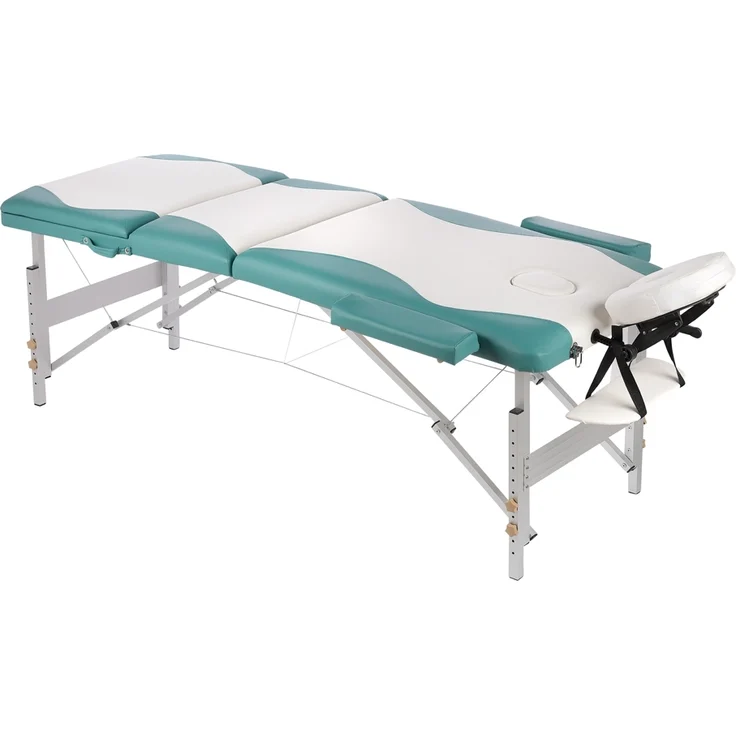 Aluminium 3 Zonen Massageliege Massagebank Liege Weiß/Grün + Tasche - Bank – Bild 4