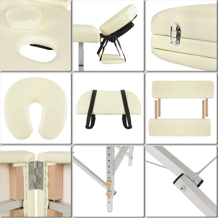 Aluminium 3 Zonen Massageliege Massagebank Nur 12,5 Kg Mobile Beige – Bild 3