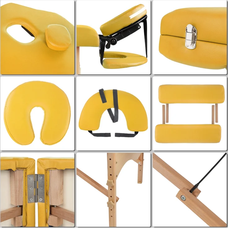 3 Zonen Mobile Massageliege Inkl.Tasche Liege Massagebank Klappbar Gelb – Bild 3