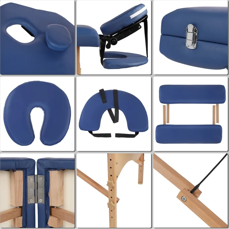 3 Zonen Mobile Massageliege Inkl.Tasche Liege Massagebank Klappbar Blau M01 – Bild 3