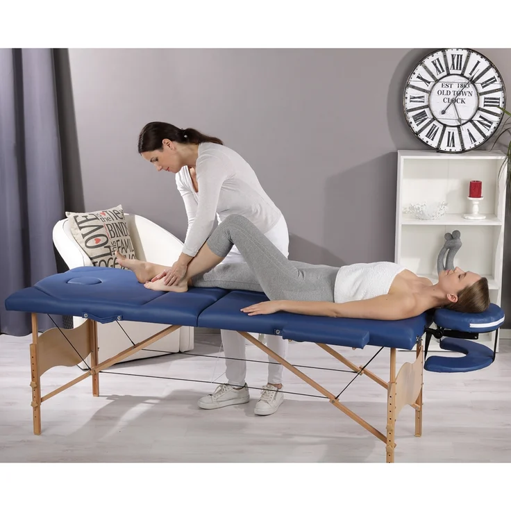 3 Zonen Mobile Massageliege Inkl.Tasche Liege Massagebank Klappbar Blau M01 – Bild 2