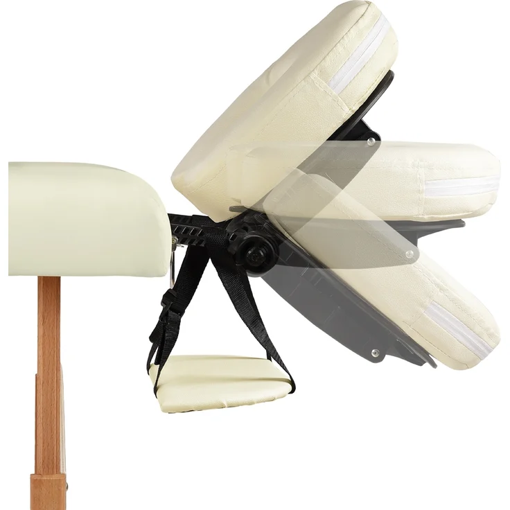 2 Zonen Mobile Massageliege Inkl.Tasche Massagebank Klappbar Creme Neu – Bild 4