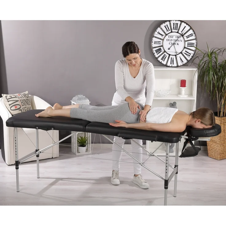 Aluminium 2 Zonen Nur 12,5 Kg Massageliege Massagebank Schwarz – Bild 2