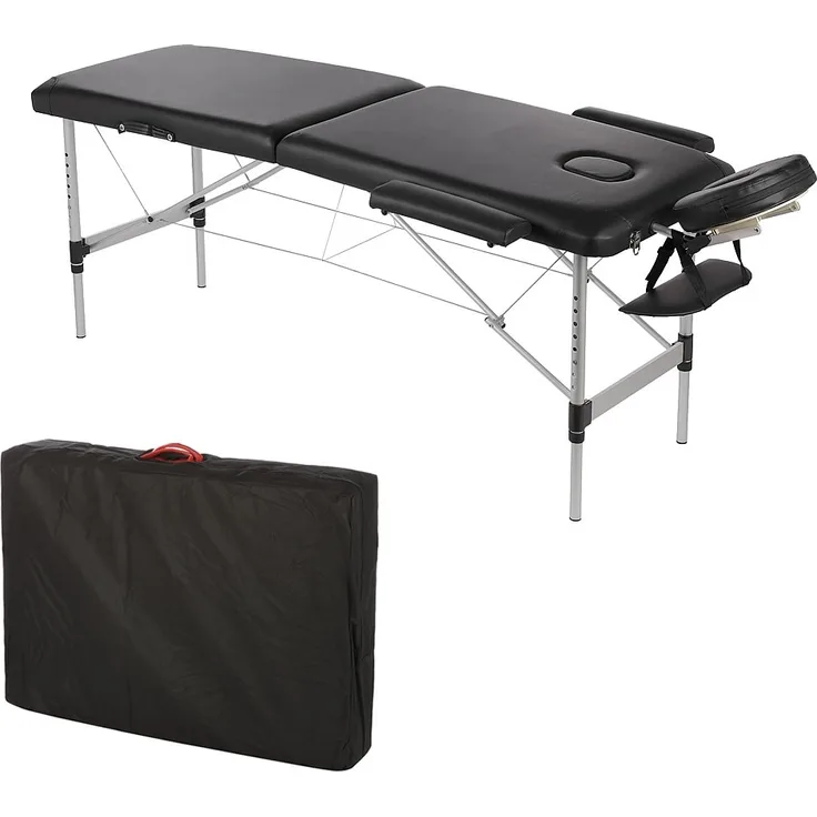 Aluminium 2 Zonen Nur 12,5 Kg Massageliege Massagebank Schwarz