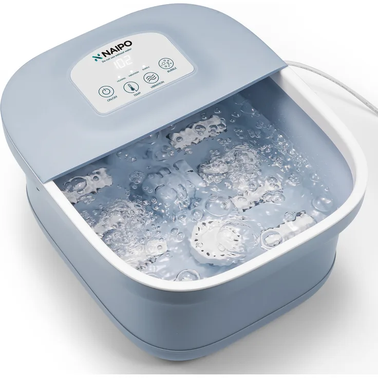 Naipo NPFT-SPA01 3 in1 Fußmassagewanne Sprudelbad LCD-Touchscreen Fußmassagegerät Blau
