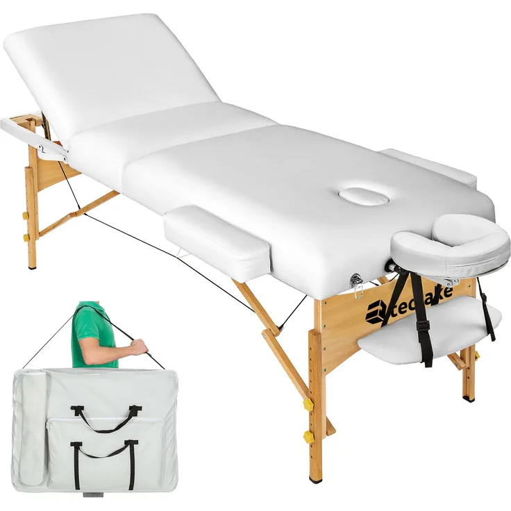 TecTake Massageliege Massagestuhl, 3 Zonen Massageliege