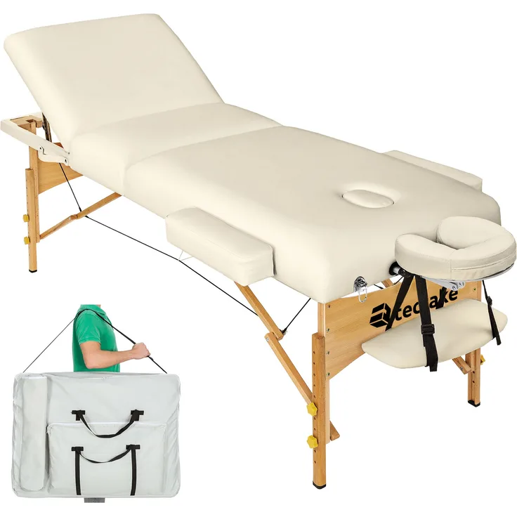 TecTake Massageliege Massagestuhl, 3 Zonen Massageliege