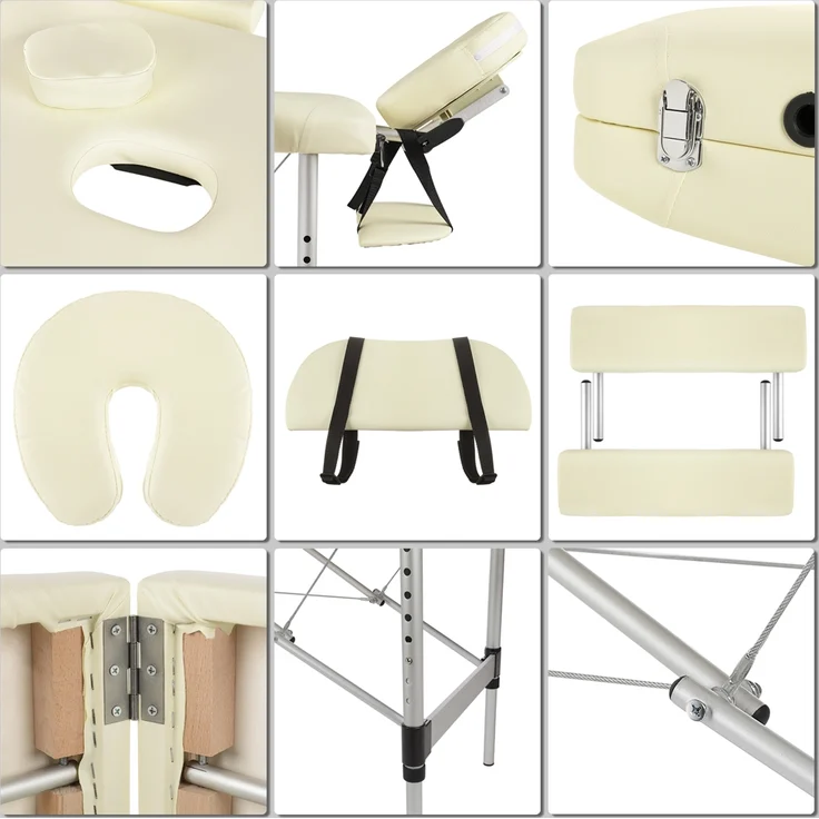 Massageliege Massagetisch Massagebank 2 Zonen klappbar Mobil Kosmetikliege Alu – Bild 3