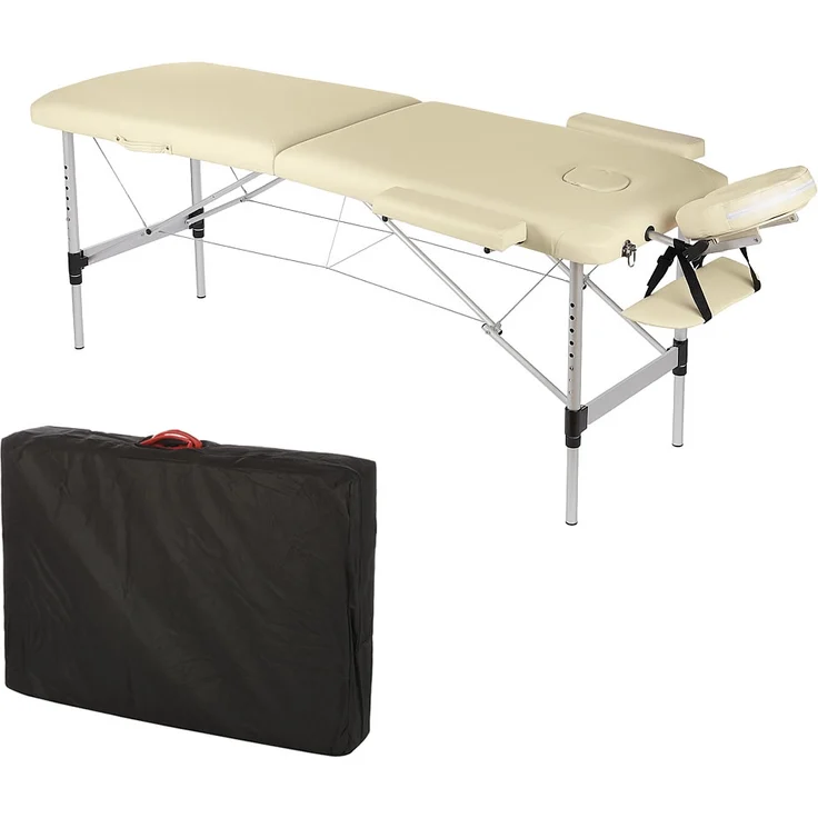 Massageliege Massagetisch Massagebank 2 Zonen klappbar Mobil Kosmetikliege Alu – Bild 1