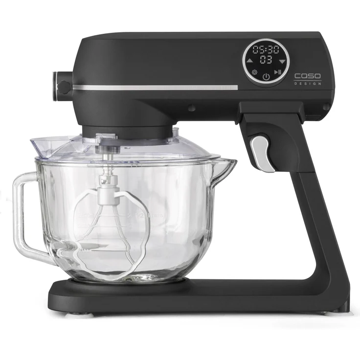 Caso Design KM1800 Black G Küchenmaschine, 1800 Watt, Glasschüssel 4,5 Liter, Display, Timer, schwarz – Bild 1