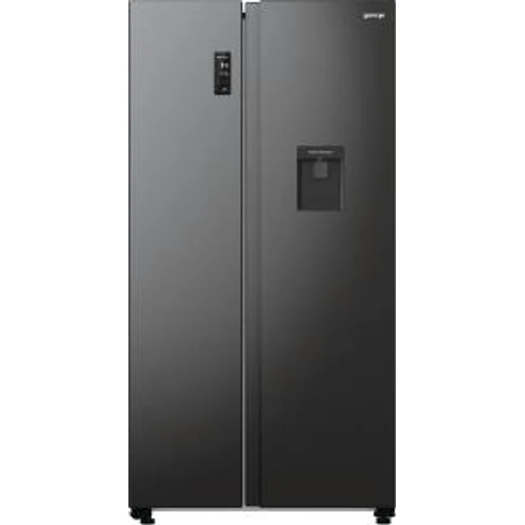Gorenje NRR 9185 EABXLWD Side-by-Side-Kühlschrank, freistehend, schwarz, NoFrost, Breite 91 cm, Energieklasse E – Bild 1