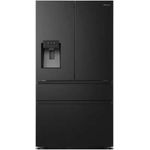 Hisense RF 728 N 4 SBFE French-Door-Kühlschrank, freistehend, schwarz, NoFrost, Breite 91.4 cm, Energieklasse E