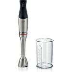 Bosch ErgoMaster Serie 6 MSM6M810 Stabmixer, 1200 Watt, stufenlose Geschwindigkeitsregelung, Pulse, inkl. Messbecher, silber, schwarz