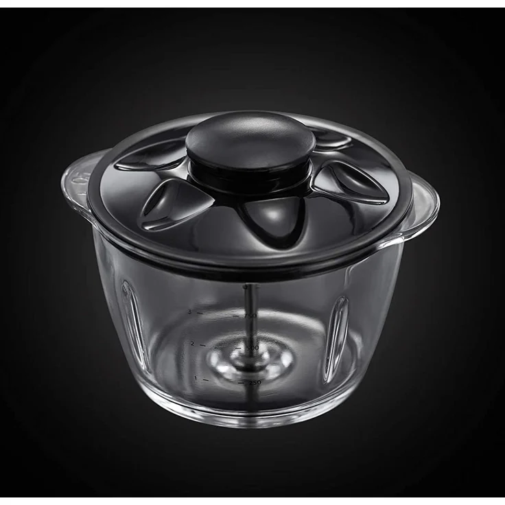 Russell Hobbs Desire Mini-Zerkleinerer, 200 Watt, Ein-Hand-Bedientaste, 500ml Glasbehälter inkl. Deckel, Gemüsezerkleinerer, Universalzerkleinerer, für Gemüse, Obst & Fleisch, rot – Bild 3