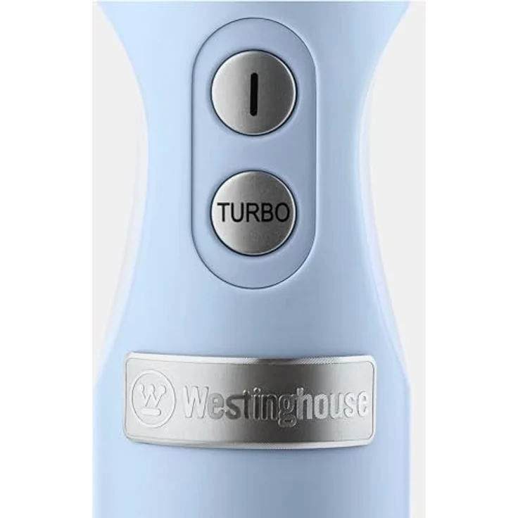 Westinghouse Retro Stabmixer, 4 Geschwindigkeitsstufen, Turbofunktion, 2 Flügelmesser, Edelstahl, Ergonomischer Griff, Abnehmbarer Stab, Aufbewahrungstasche, 600 Watt, hellblau – Bild 2