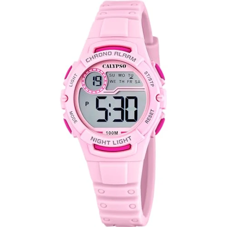 CALYPSO WATCHES Chronograph Junior Collection K5852/1, digitale Kinderuhr mit Stoppfunktion, rosa-pink, 10 bar wasserdicht – Bild 1