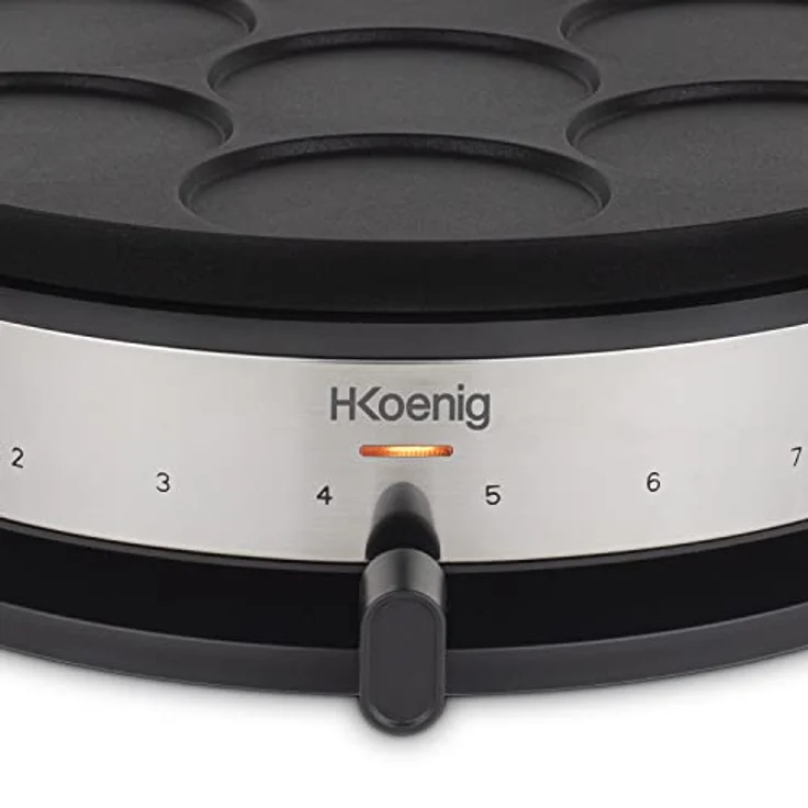 H.Koenig Crêpes, Mini, Pancakes, Thermostat bis 230 ° verstellbar, Antihaftbeschichtung, 1500 W, KREP56, Schwarz – Bild 5
