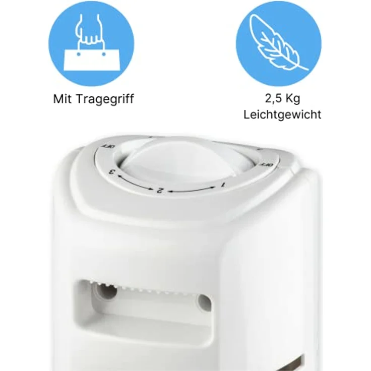 Commodoor Turmventilator Energiesparender Säulenventilator A+, 3 Geschwindigkeitsstufen, 75° Schwenkfunktion, TÜV-geprüft, Leise Betriebslautstärke (max 48dB) Turmlüfter Modernes Design – Bild 5