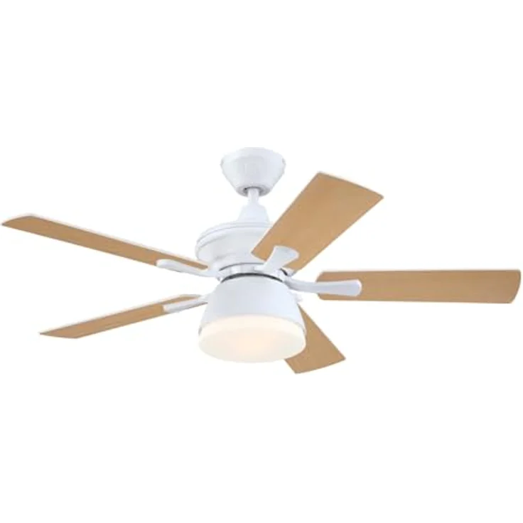 Westinghouse Nevada 7316340, 105 cm Deckenventilator in Mattweiß mit Opalmilchglas, für Innen- und Außenbereiche, umschaltbarer Sommer-Winterbetrieb – Bild 2
