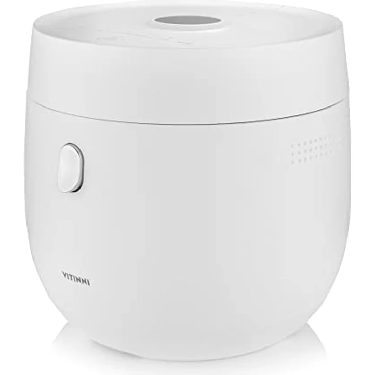 Vitinni Reiskocher, LED-Display, Touch-Steuerung, einfaches Kochen von Reis, antihaftbeschichtet, kompaktes Design, weiß, Warmhaltefunktion, 1 l, Für 1-4 Personen, inkl. Löffel & Messbecher – Bild 2