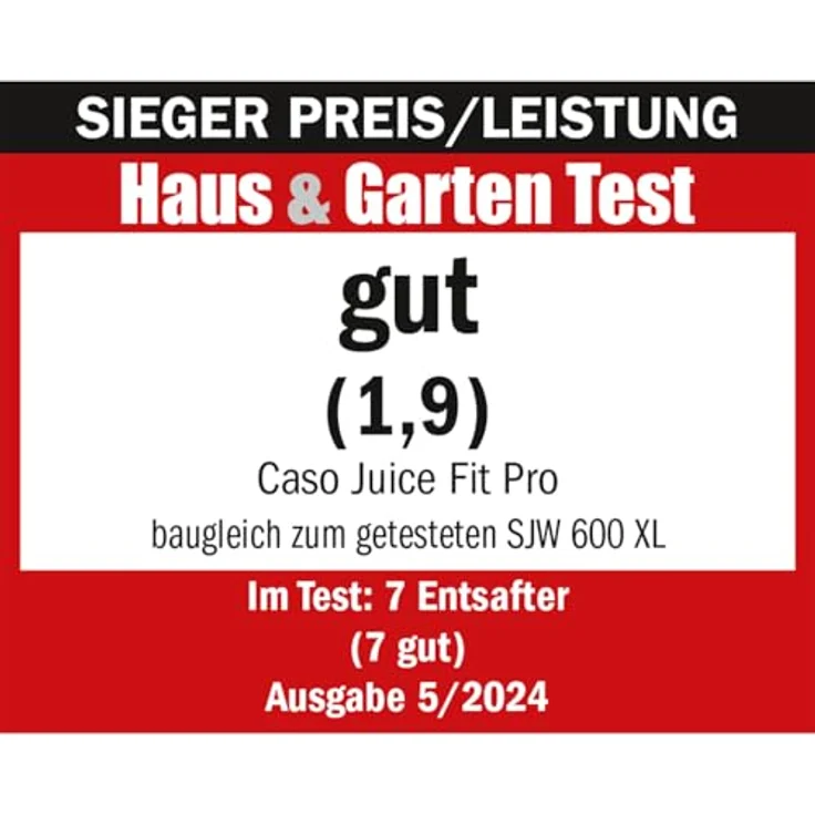 Extra Caso SJW600 XL Slow Juicer, Entsafter, Schwarz – Bild 3