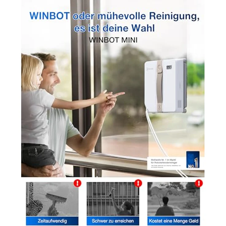 ECOVACS Fensterputzroboter WINBOT MINI, Ultraschall-Wassersprüh-System, WIN-SLAM 3.0-Technologie – Bild 2