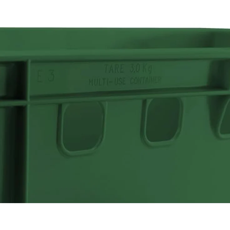 BURI Fleischkiste E3 dunkelgrün, Lagerkiste Eurobox hoch, 60x40x30 cm, lebensmittelecht, robust, stapelbar, DIN 55423-konform – Bild 3