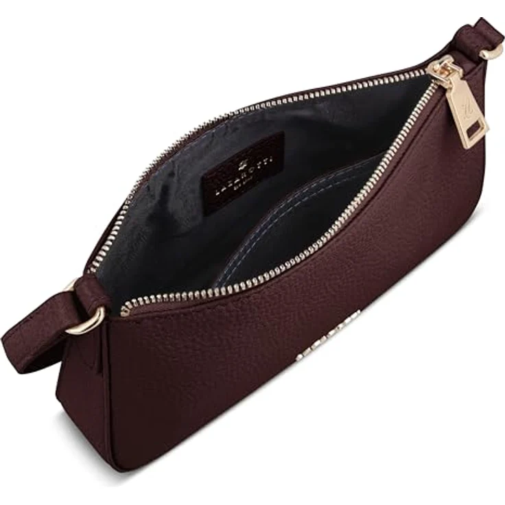 Lazarotti Bologna Leather, Schultertasche aus Ziegenleder mit Reißverschluss, 22 cm, schwarz – Bild 6