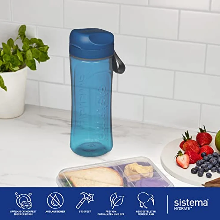 Sistema Feuchtigkeit Tritan Swift Flasche, 600 ml, Plastik, Sortiert, 9 x 7.3 x 10.9 cm – Bild 7
