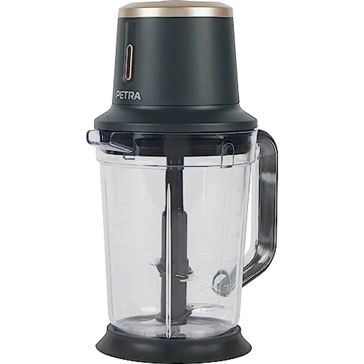 Petra PT5393BGRYVDE, kabelloser Kannenmixer & Deckel – wiederaufladbarer 10,8V-Akku, 2 Geschwindigkeiten, BPA-frei, 1,5L, Zerstoßen Sie Eis, Edelstahlklinge, rutschfester Sockel, Misst ml/l/Becher/oz – Bild 1