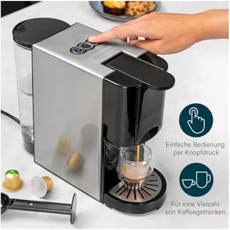 Setpoint Multikapsel-Kaffeemaschine 5-in-1, 19-bar Hochdruckpumpe, Edelstahlgehäuse, Milchkännchen - Preisvergleich – Bild 4