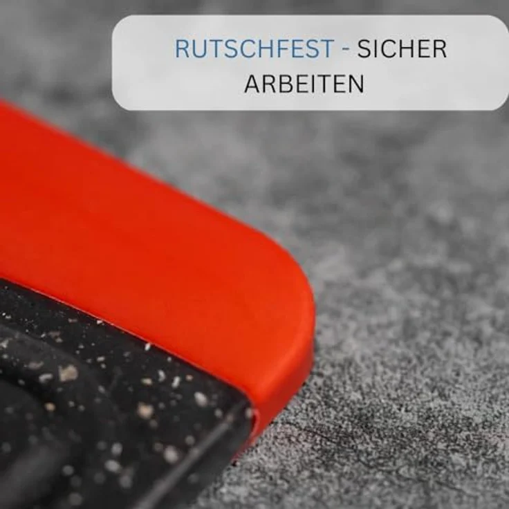 Westmark Kunststoff-Schneidbrett, 37 x 25,5 x 1,4 cm, Mit Saftrille, Granitoptik, Anthrazit-Rot, 6216224G – Bild 4