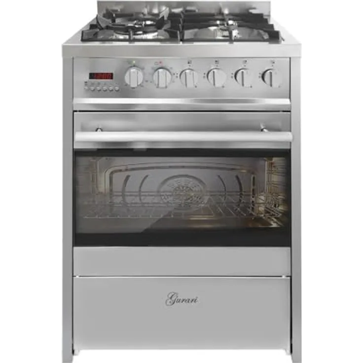 Gurari GCH E 610 X Gas Elektro Standherd 60 cm 60 L Erdgas Fl.Gas 4 Kw WOK, Edelstahl