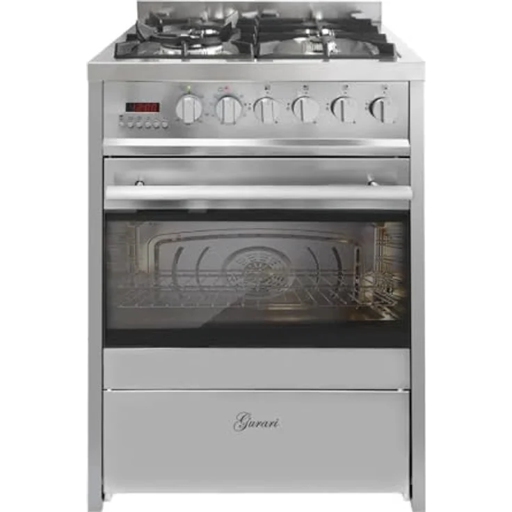Gurari GCH E 610 X Gas Elektro Standherd 60 cm 60 L Erdgas Fl.Gas 4 Kw WOK, Edelstahl – Bild 1