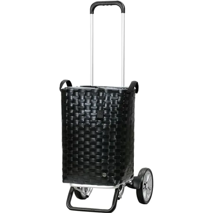 Andersen Shopper Alu Star Shopper Silja, Einkaufstrolley 65 cm, schwarz, 100% Polyester, kompakt und robust
