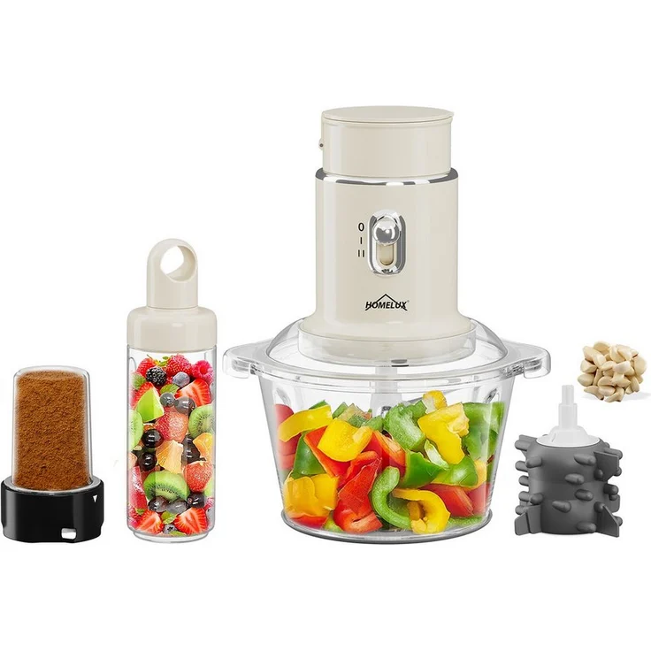 HOMELUX Standmixer 4 in 1 Küchenmaschine mit Multizerkleinerer Mixer Mühle Processor, 50,00 W