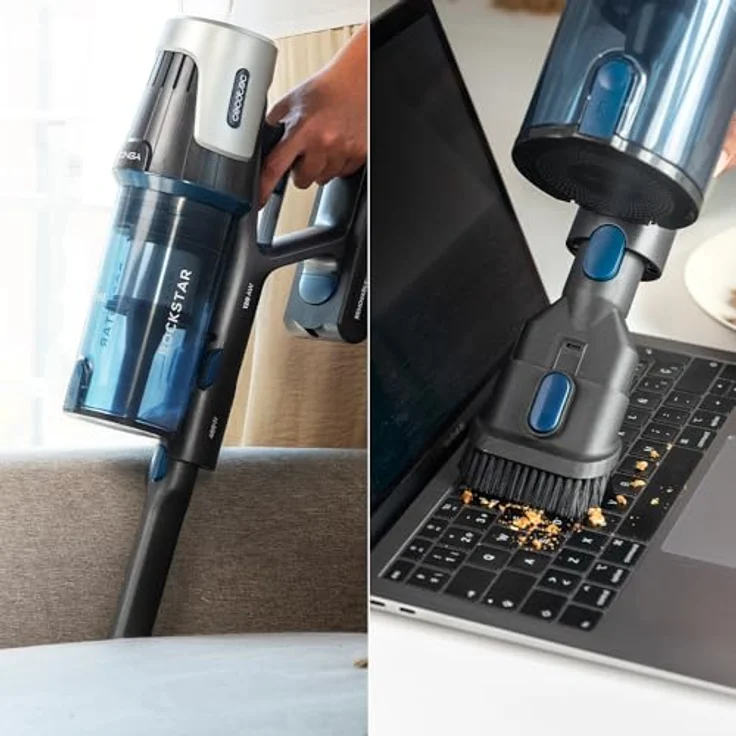 Cecotec Conga Rockstar RS50, Kabelloser Stabstaubsauger mit 400 W, 60 Minuten Akkulaufzeit, schwarz-blau, 0,5 l Staubbeutel – Bild 11