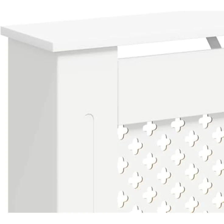 vidaXL Heizkörperabdeckung Weiß, 112x19x81,5 cm MDF mit modernem Design und einfacher Montage – Bild 4