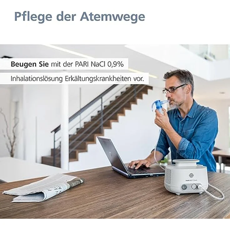 PARI Kochsalzlösung zum Inhalieren für Säuglinge, Kinder und Erwachsene – 120 Ampullen á 2,5ml NaCl 0,9 Inhalationslösung - Steril und ohne Konservierungsstoffe – Bild 2
